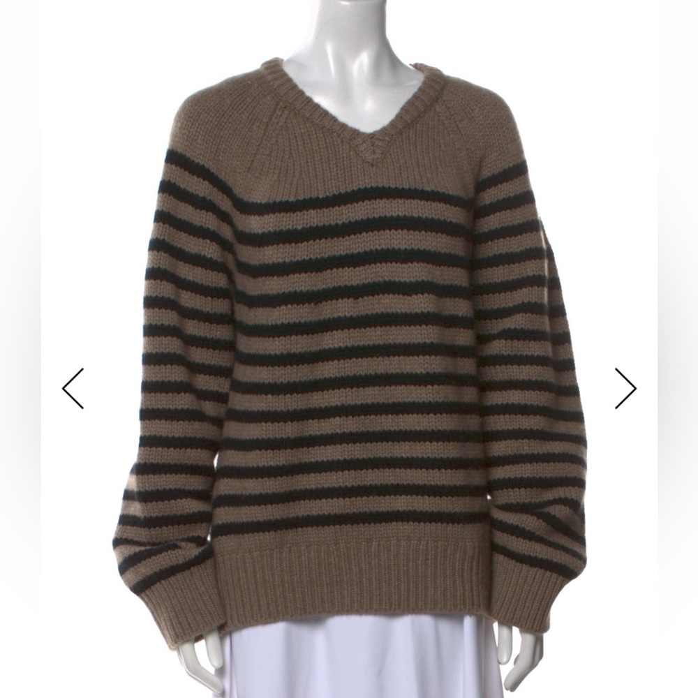 KHAITE Nalani Sweater in Barley & Black sz XS